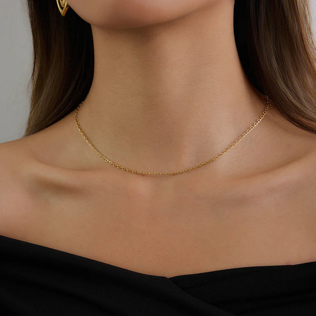 Gold-Plated Chain Necklace with Delicate Links