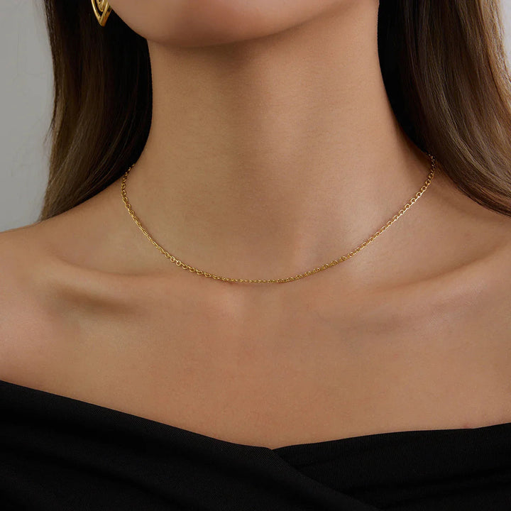 Gold-Plated Chain Necklace with Delicate Links