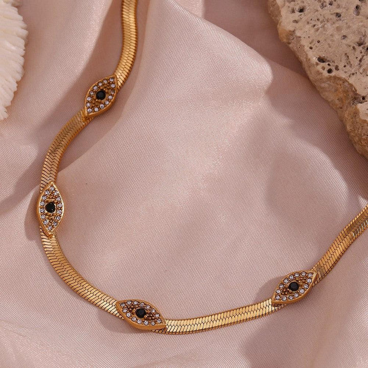 Gold-Plated Evil Eye Necklace For Women