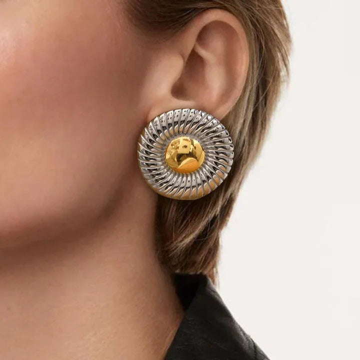 Gold-Plated Button Earrings for Women