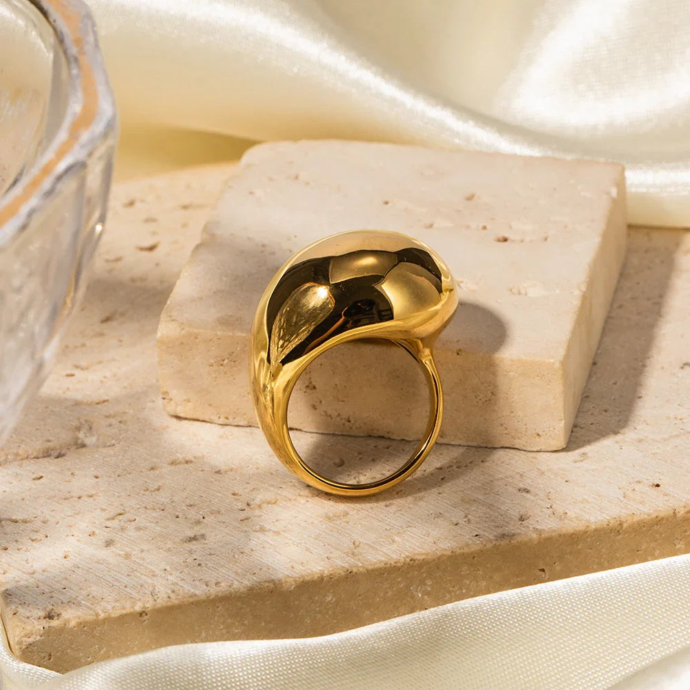 Gold-Plated Dome Statement Ring for Women