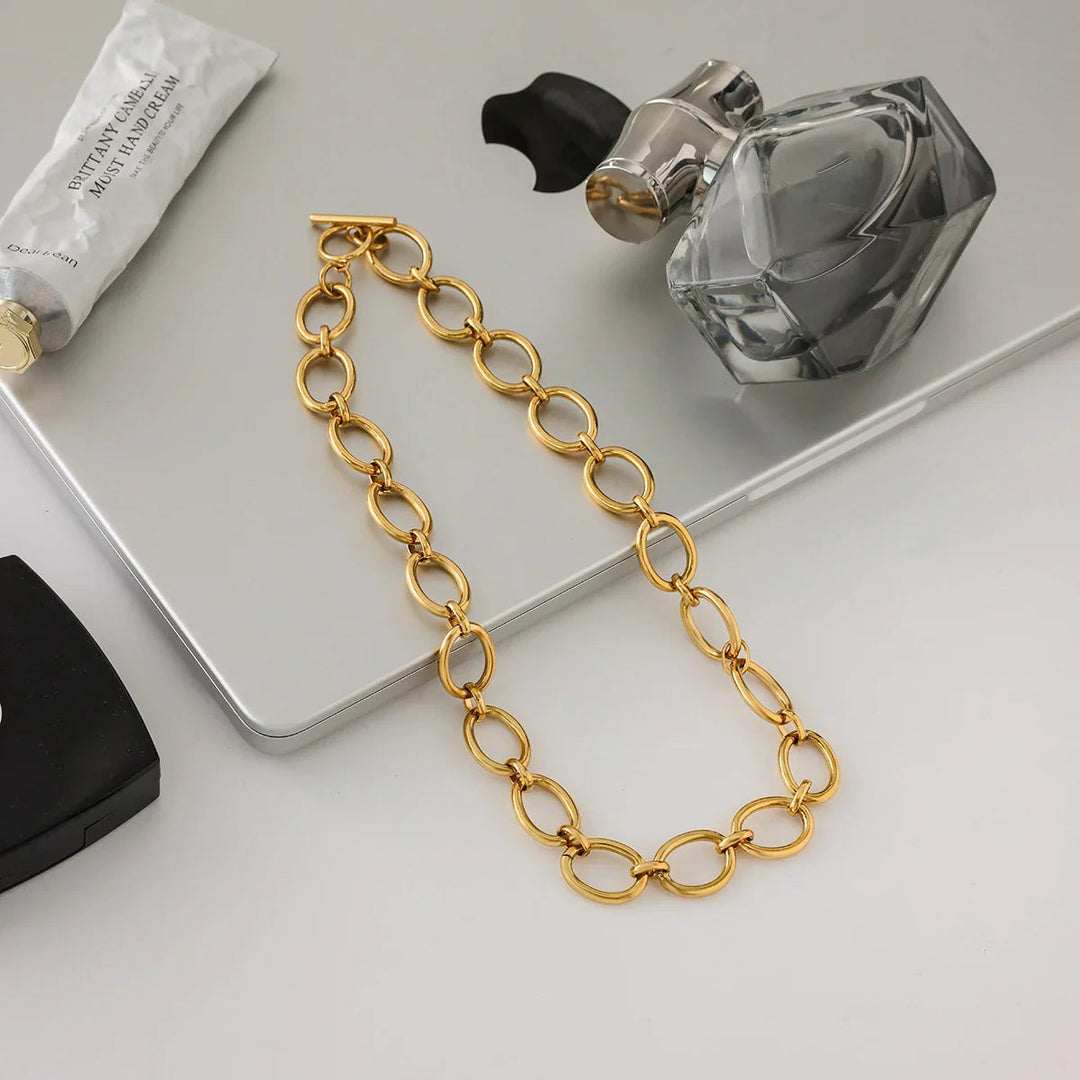 Chunky Gold Plated Chain Necklace for Women