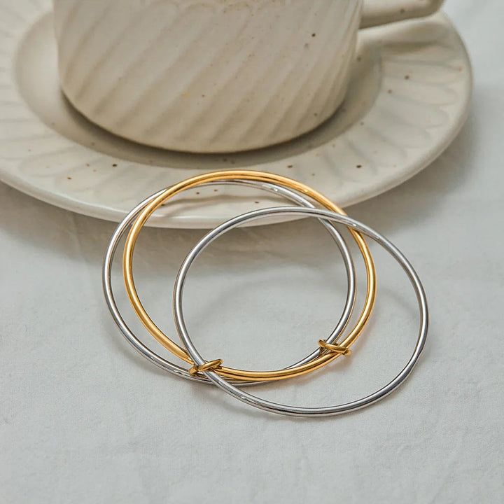 Gold Plated and Silver Plated Bangle Bracelet for Women