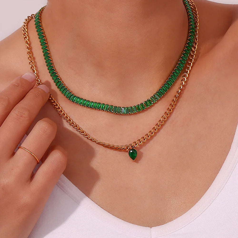 Gold-Plated Diamond Necklace For Women
