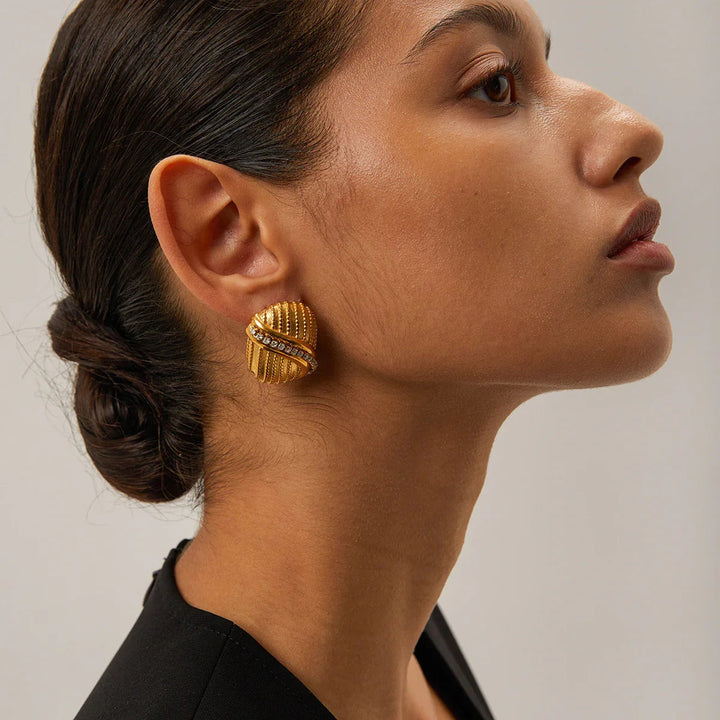 Gold-Plated Earrings with Cubic Zirconia