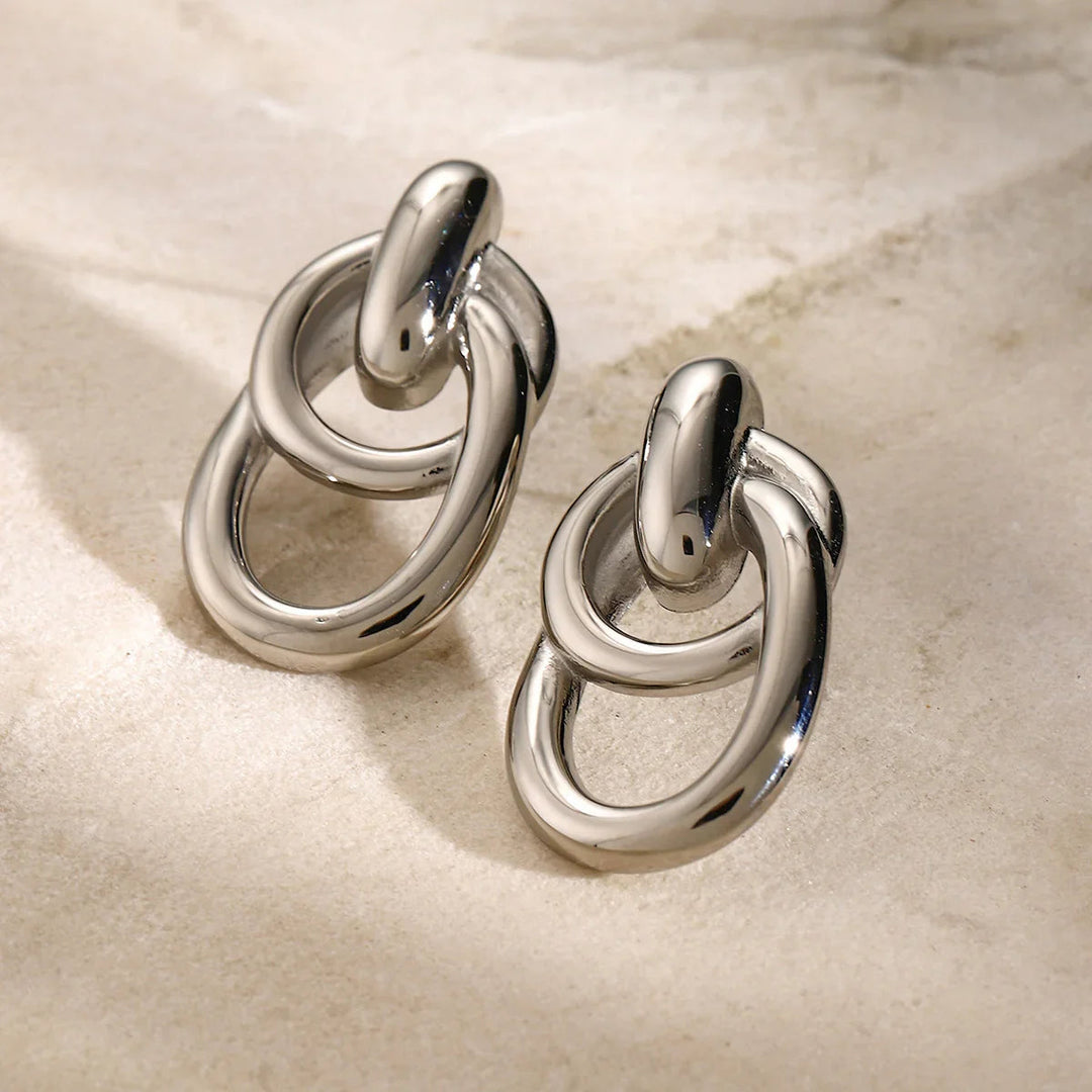 Gold-Plated Multi Hoop Drop Earrings for Women