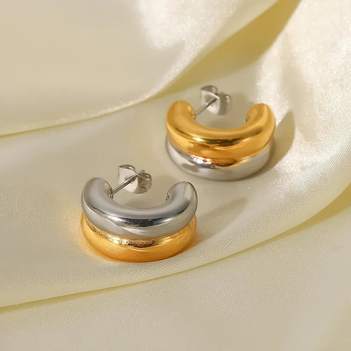 Gold-Plated Chunky Hoop Earrings