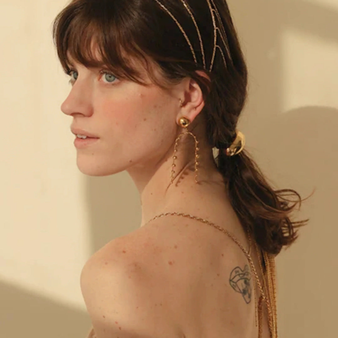 Gold-Plated Tassel Earrings Unique Blend of Elegance