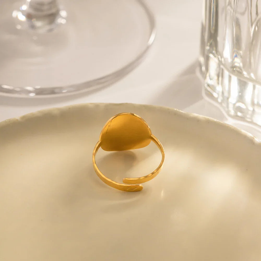 Gold-Plated Adjustable Ring with Stainless Steel