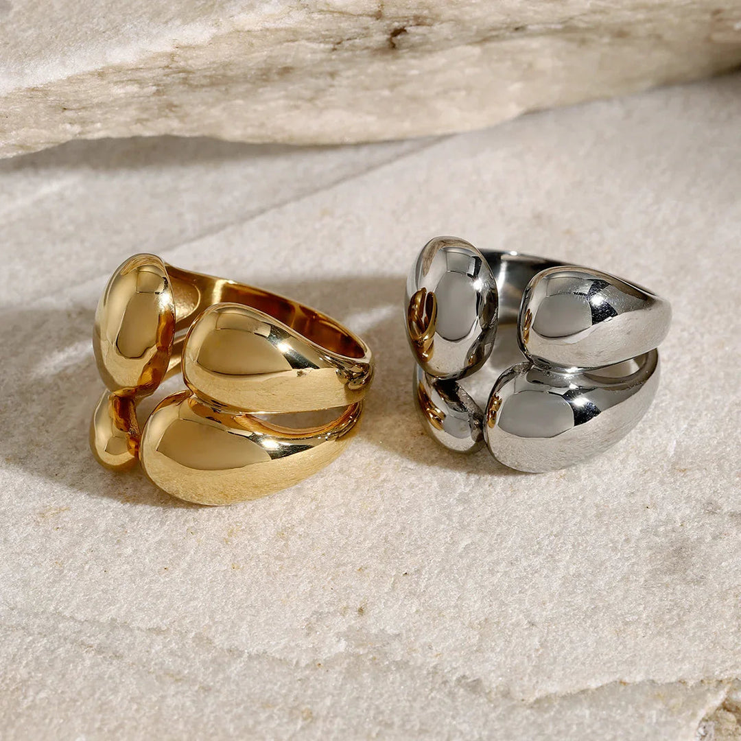 Gold-Plated Ring with Twisted Bands