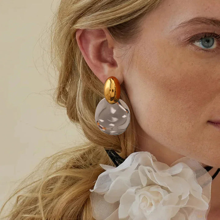 Gold-Plated Resin Drop Earrings for Women