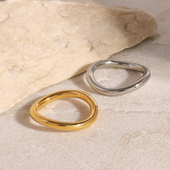 Gold-Plated Silver-Tone Stackable Ring Set
