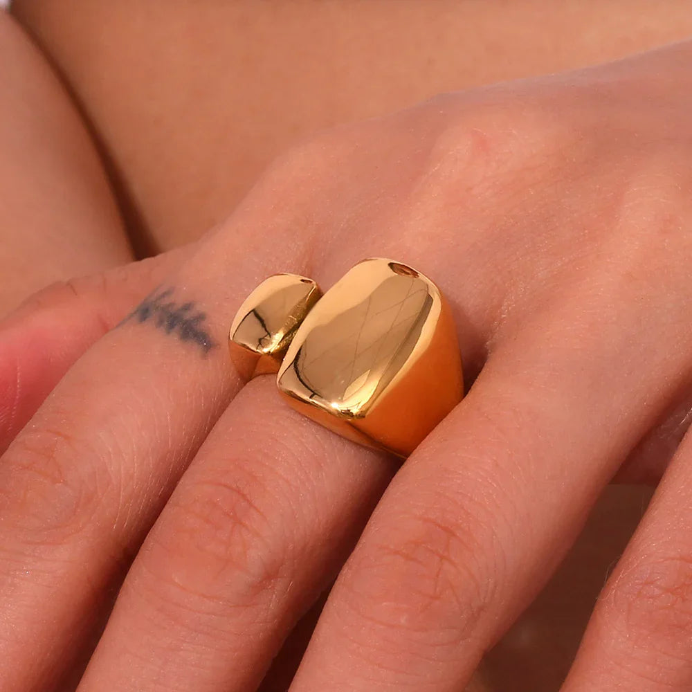 Gold-Plated Knot Ring For Women