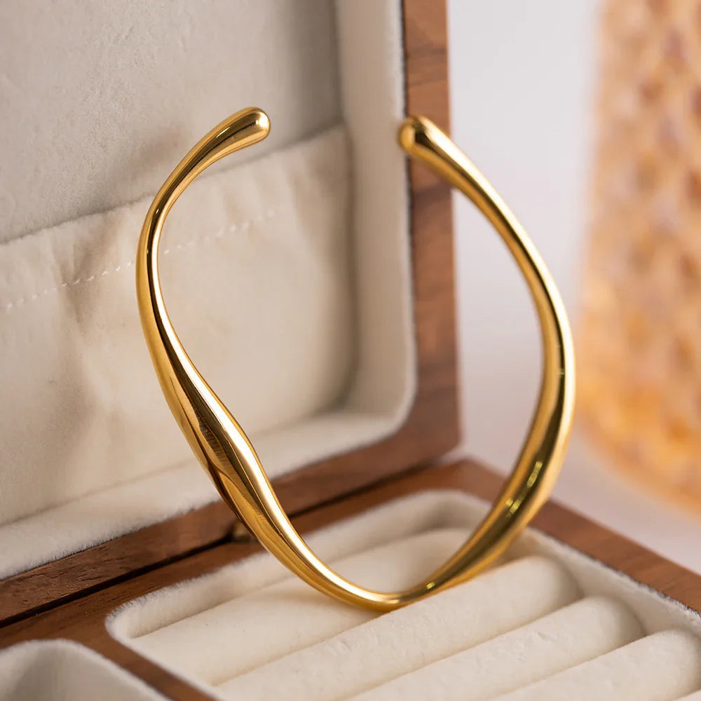 Gold-Plated Cuff Bangle for Women