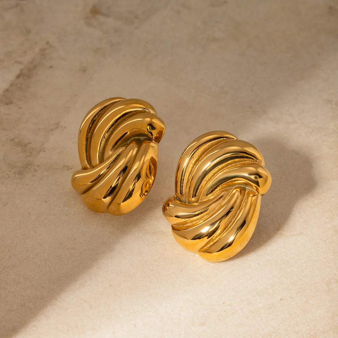 Gold-Plated Knot Stud Earrings for Women