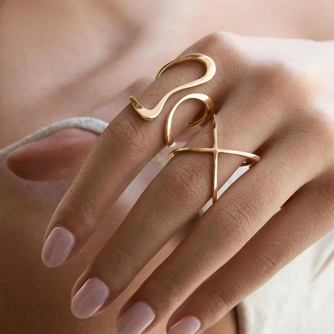 Gold-Plated Mosaic Ring