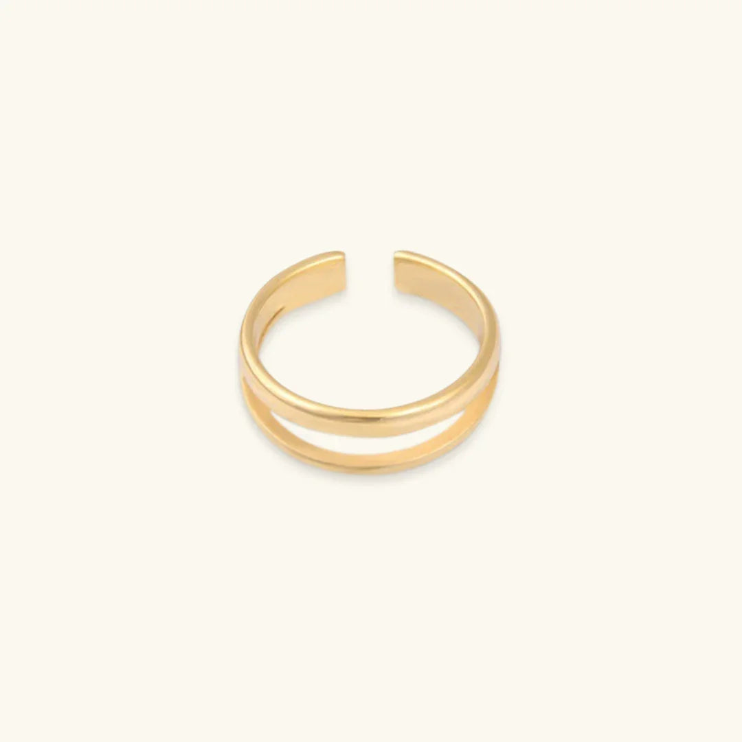 Gold-Plated Layered Band Ring for Women