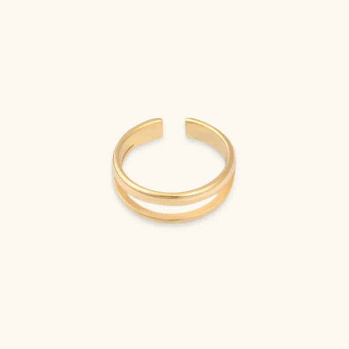 Gold-Plated Layered Band Ring for Women