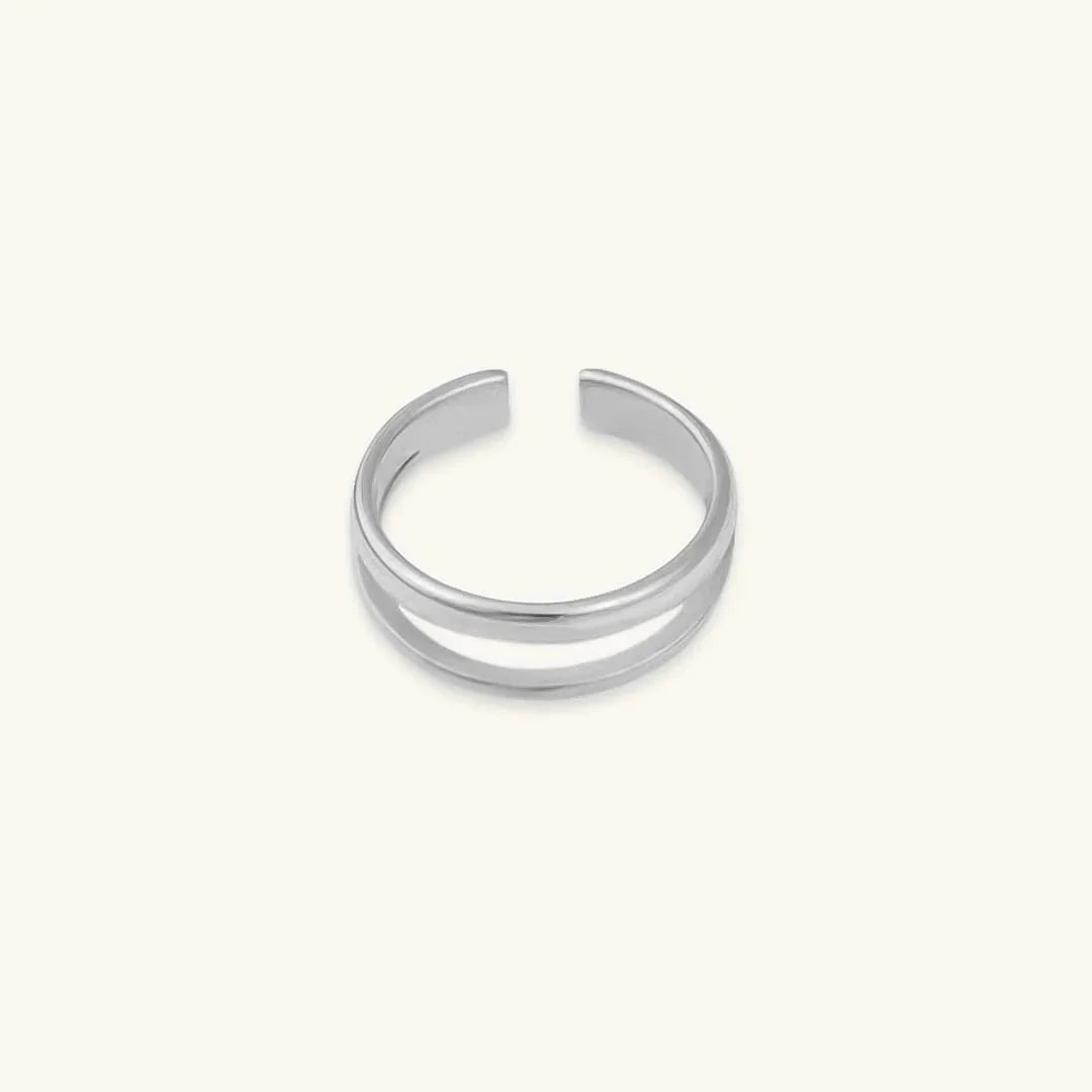 Gold-Plated Layered Band Ring for Women