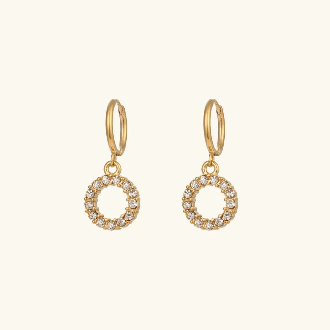 Gold-Plated Initial Letter Earrings with Diamond Simulants