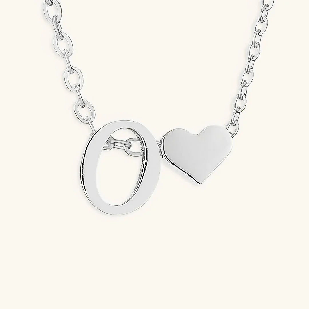 Gold-Plated Initial Heart Pendant Necklace