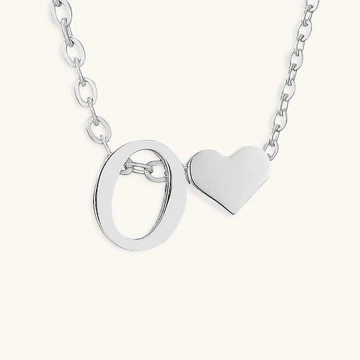 Gold-Plated Initial Heart Pendant Necklace