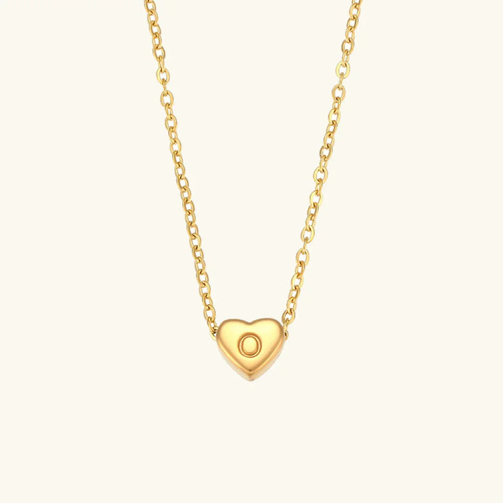 Gold-Plated Heart Initial Necklace