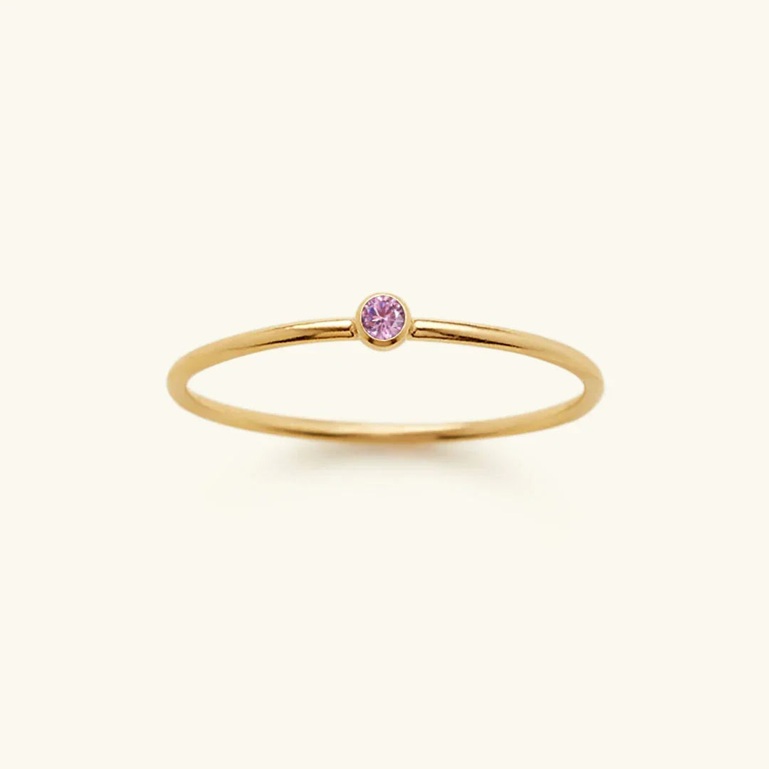 Gold-Plated Crystal Stackable Ring for Women