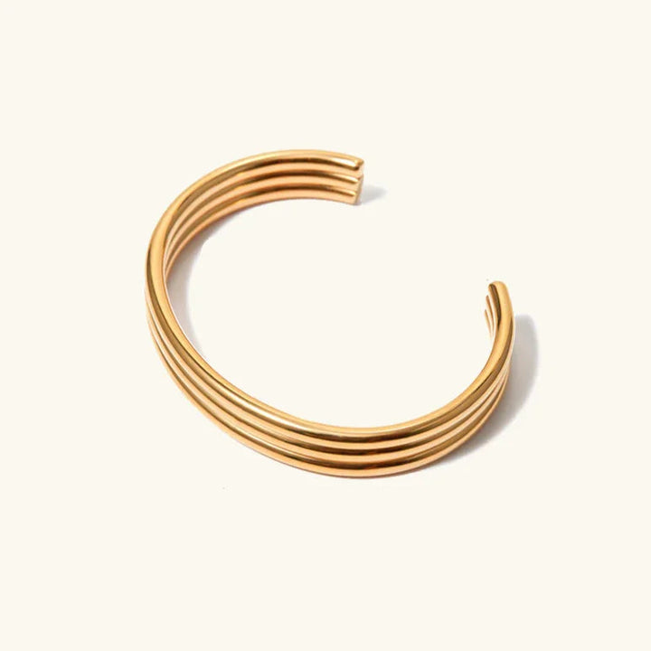 Gold-Plated Cuff Bracelet with multi-bangle design