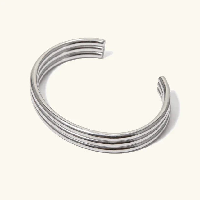 Gold-Plated Cuff Bracelet with multi-bangle design