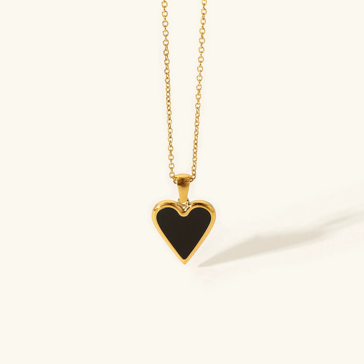 Gold-Plated Heart Necklace with Stainless Steel