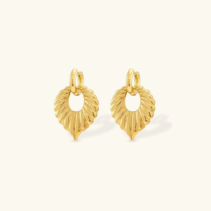 Gold-Plated Leaf Drop Earrings For Women