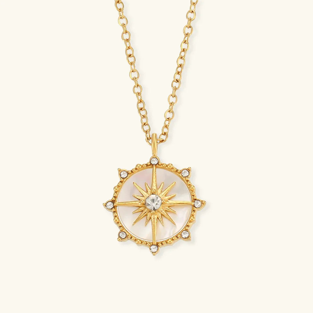 Gold-Plated CZ Star Pendant Necklace For Women