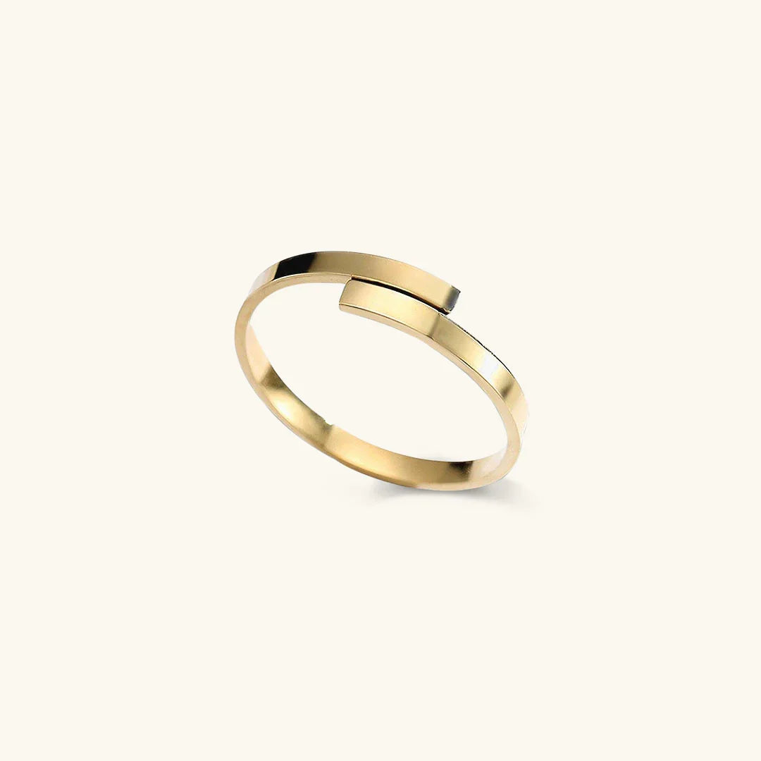 Gold-Plated Geometric Ring for Women