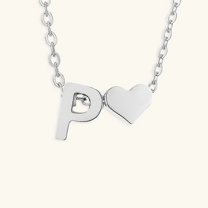 Gold-Plated Initial Heart Pendant Necklace