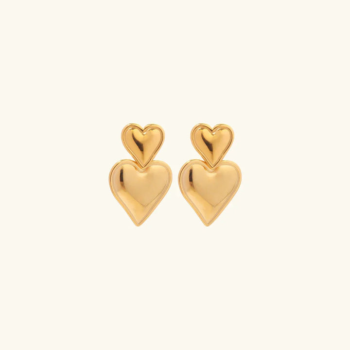 Gold-Plated Heart Earrings