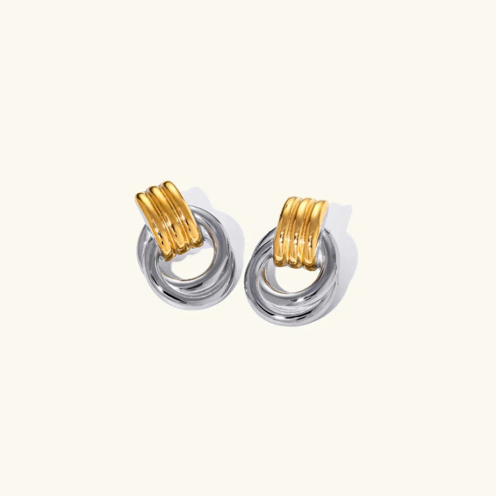 Gold-Plated Layered Hoop Earrings For Women