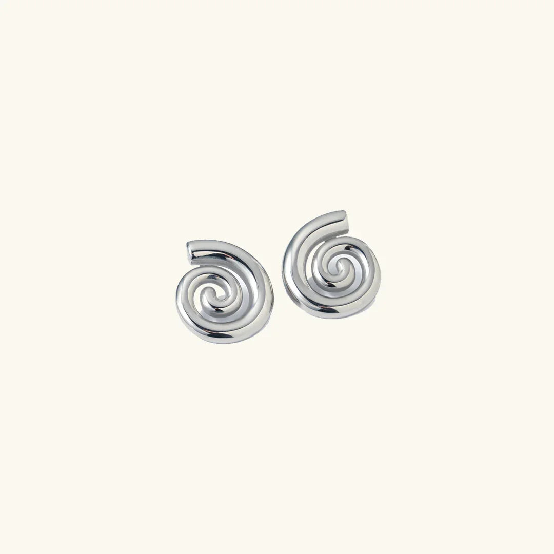 Gold-Plated Spiral Earrings