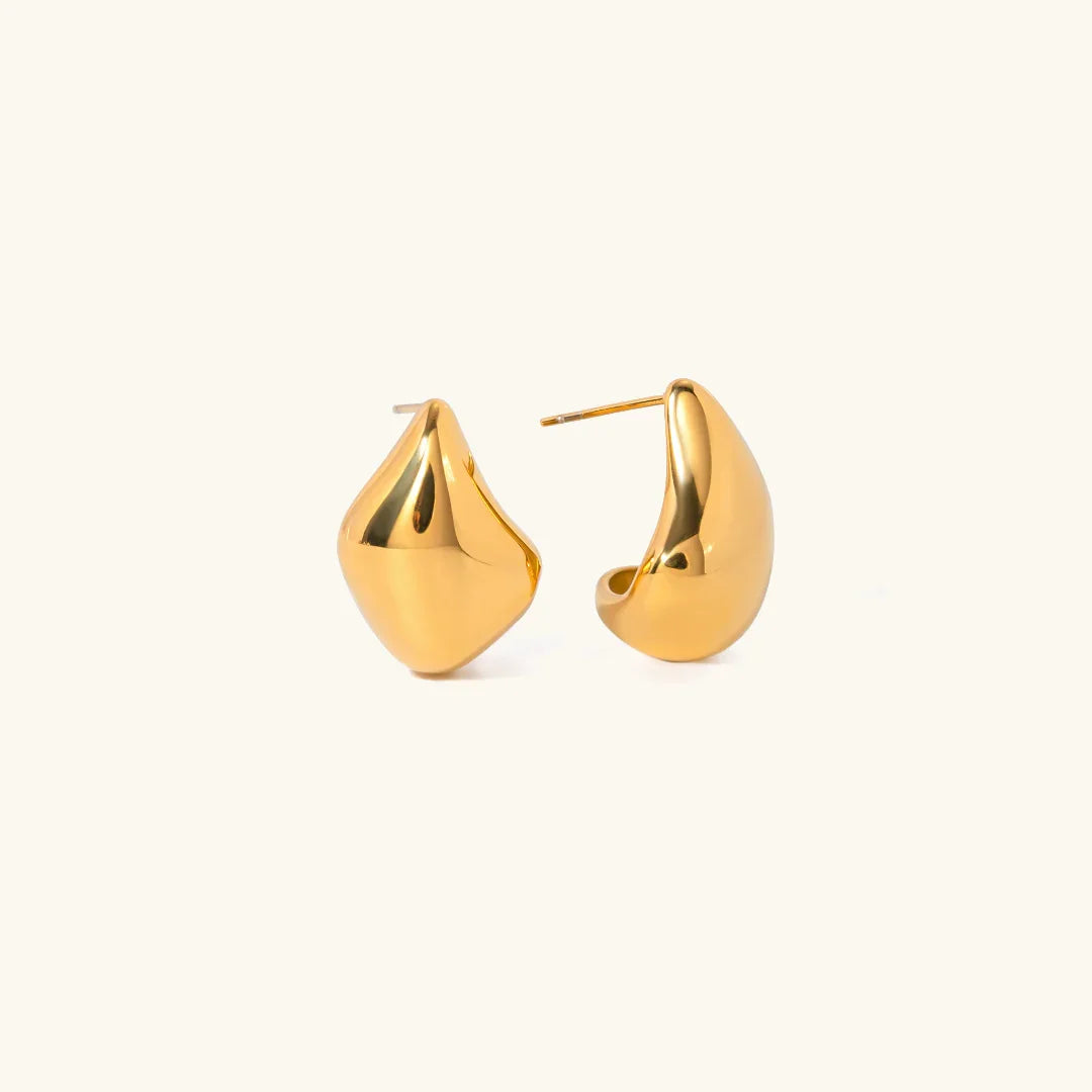 Gold-Plated Teardrop Huggie Earrings for Women
