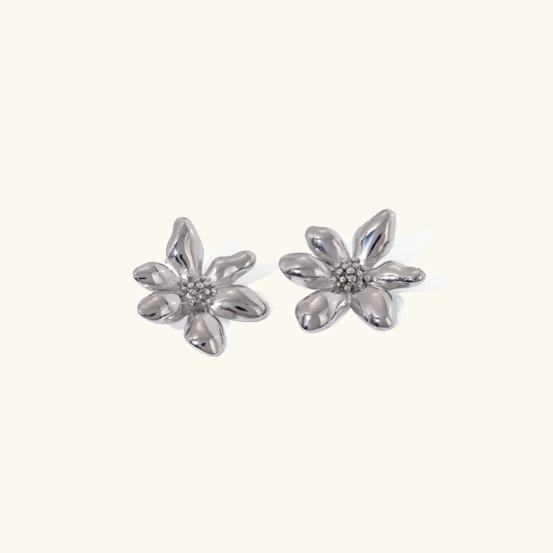Gold-Plated Flower Petal Earrings