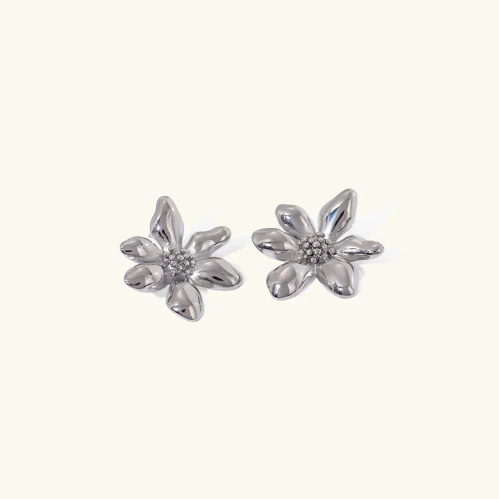 Gold-Plated Flower Petal Earrings