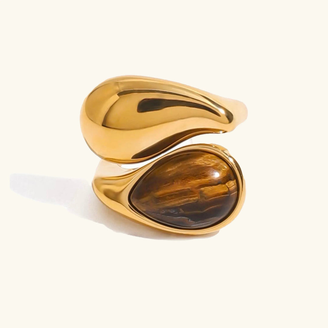 Gold-Plated Faux Pearl Statement Ring for Women