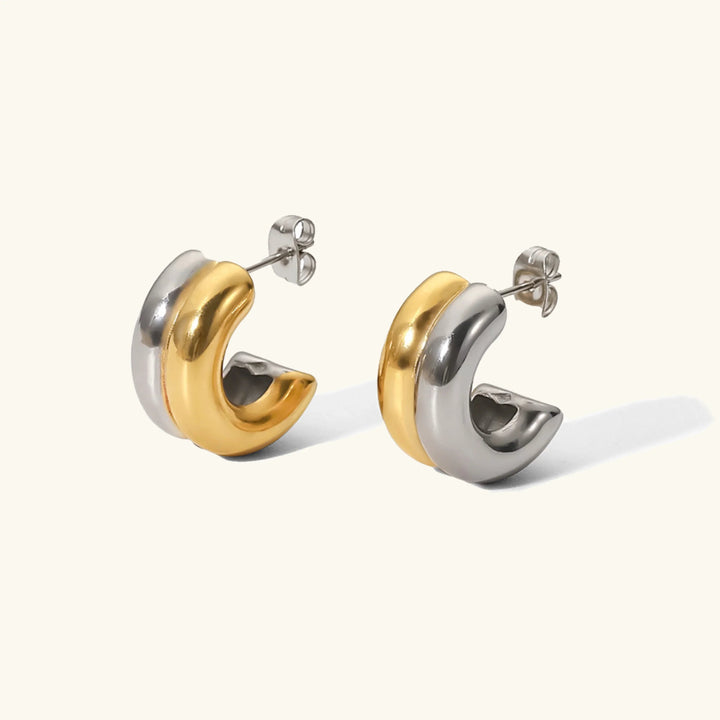 Gold-Plated Chunky Hoop Earrings