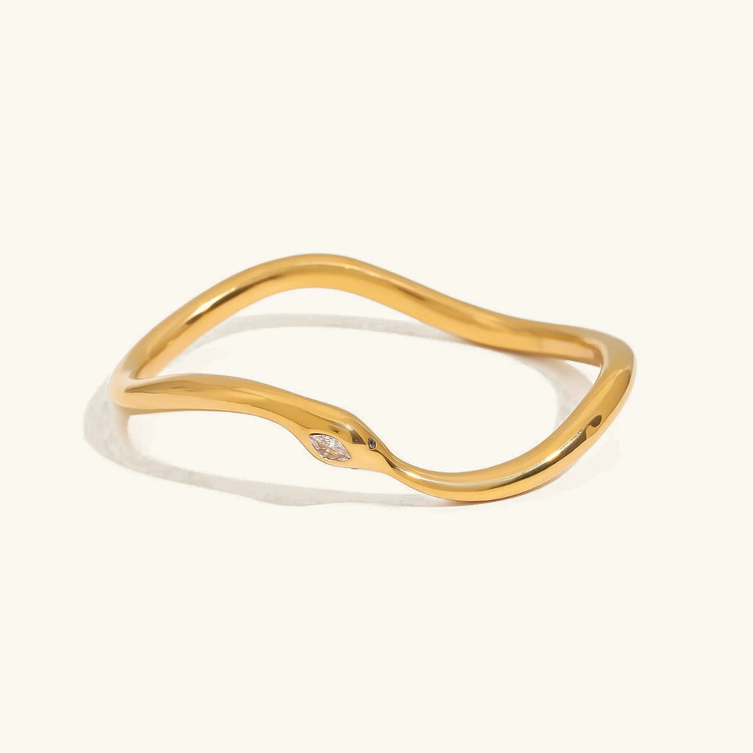 Gold-Plated Cubic Zirconia Minimalist Bangle Bracelet for Women