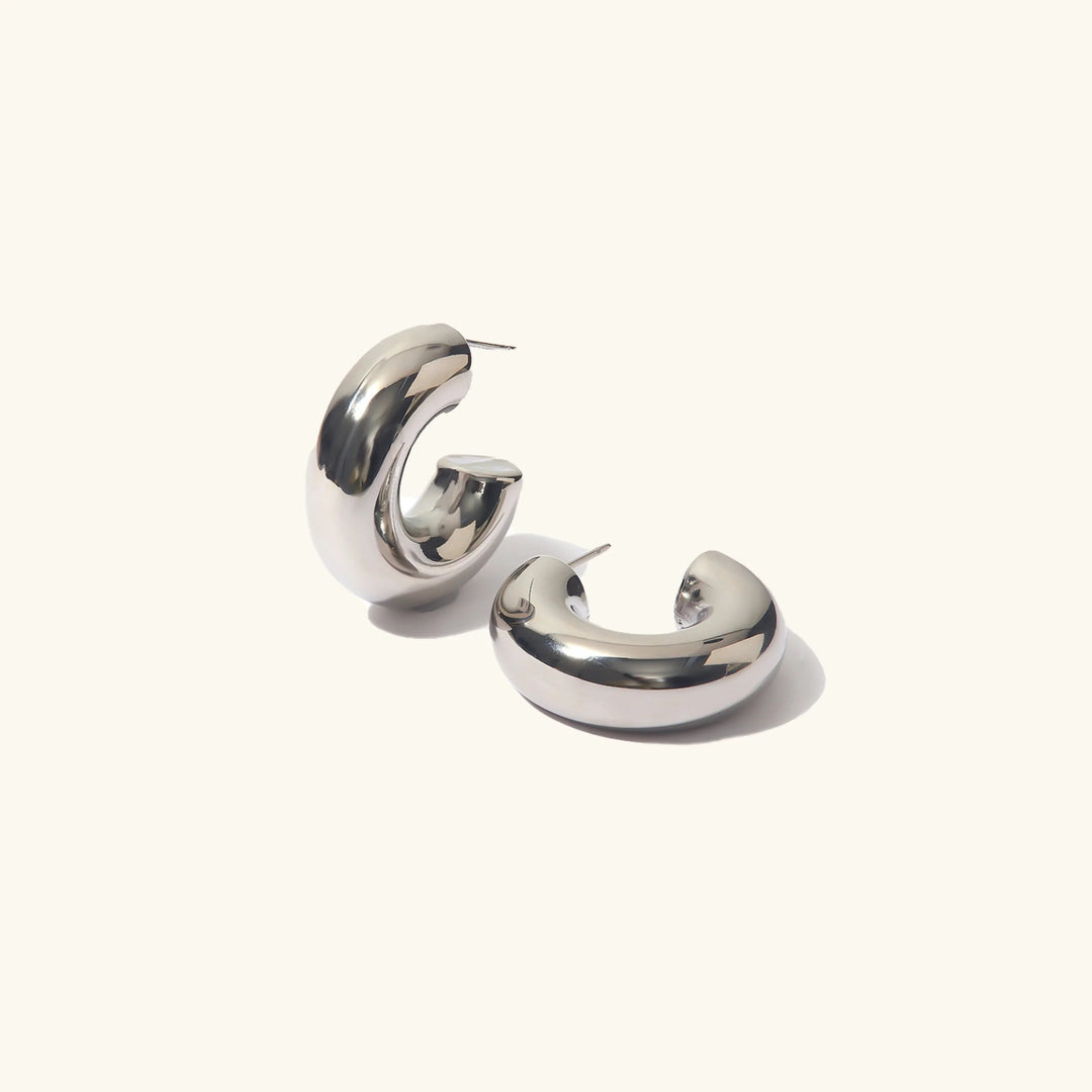 Gold-Plated Chunky Hoop Earrings