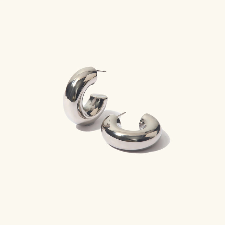 Gold-Plated Chunky Hoop Earrings