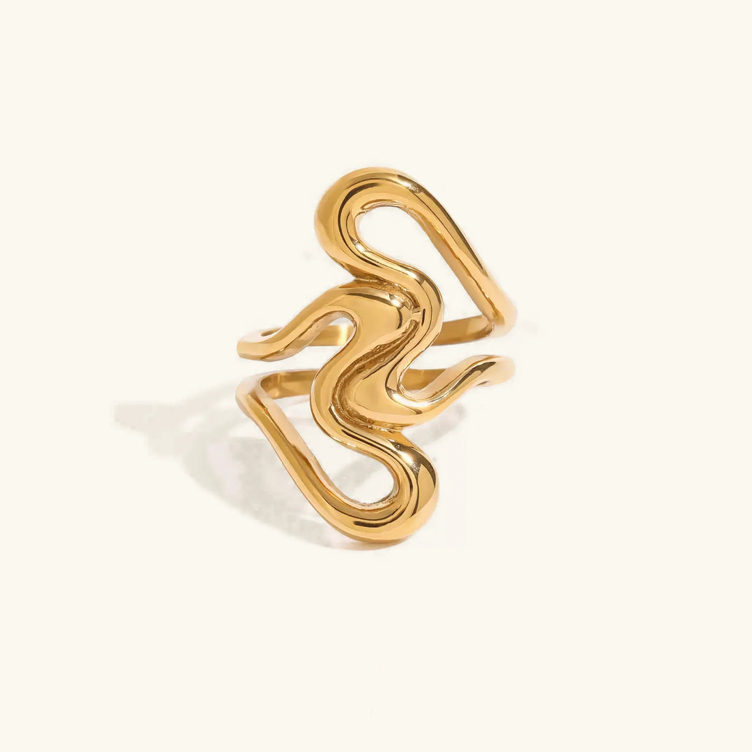 Gold-Plated Abstract Ring for Women