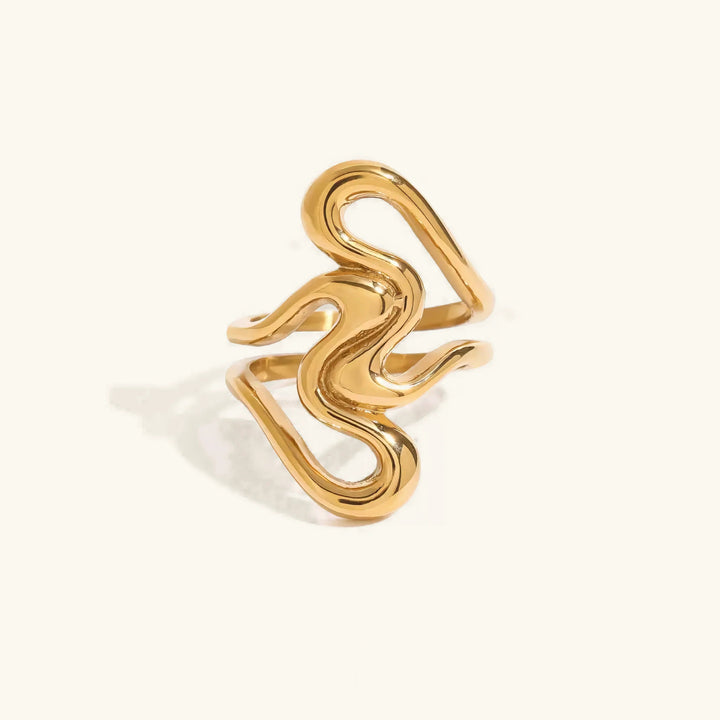 Gold-Plated Abstract Ring for Women
