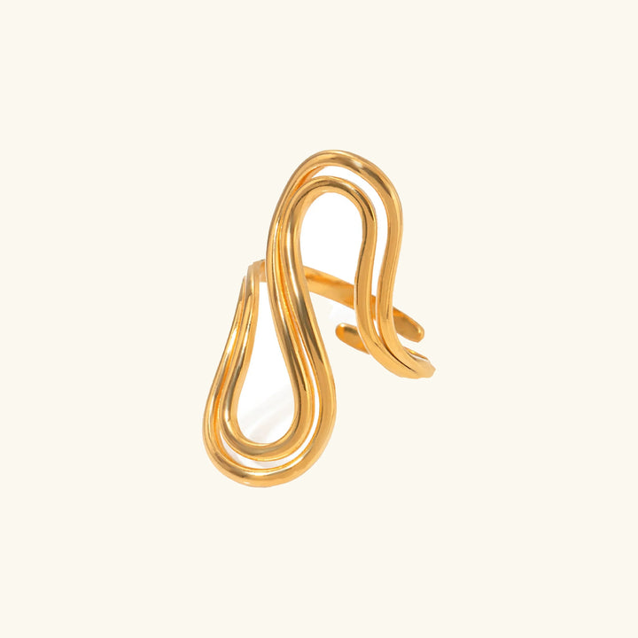 Gold-Plated Abstract Statement Ring for Women