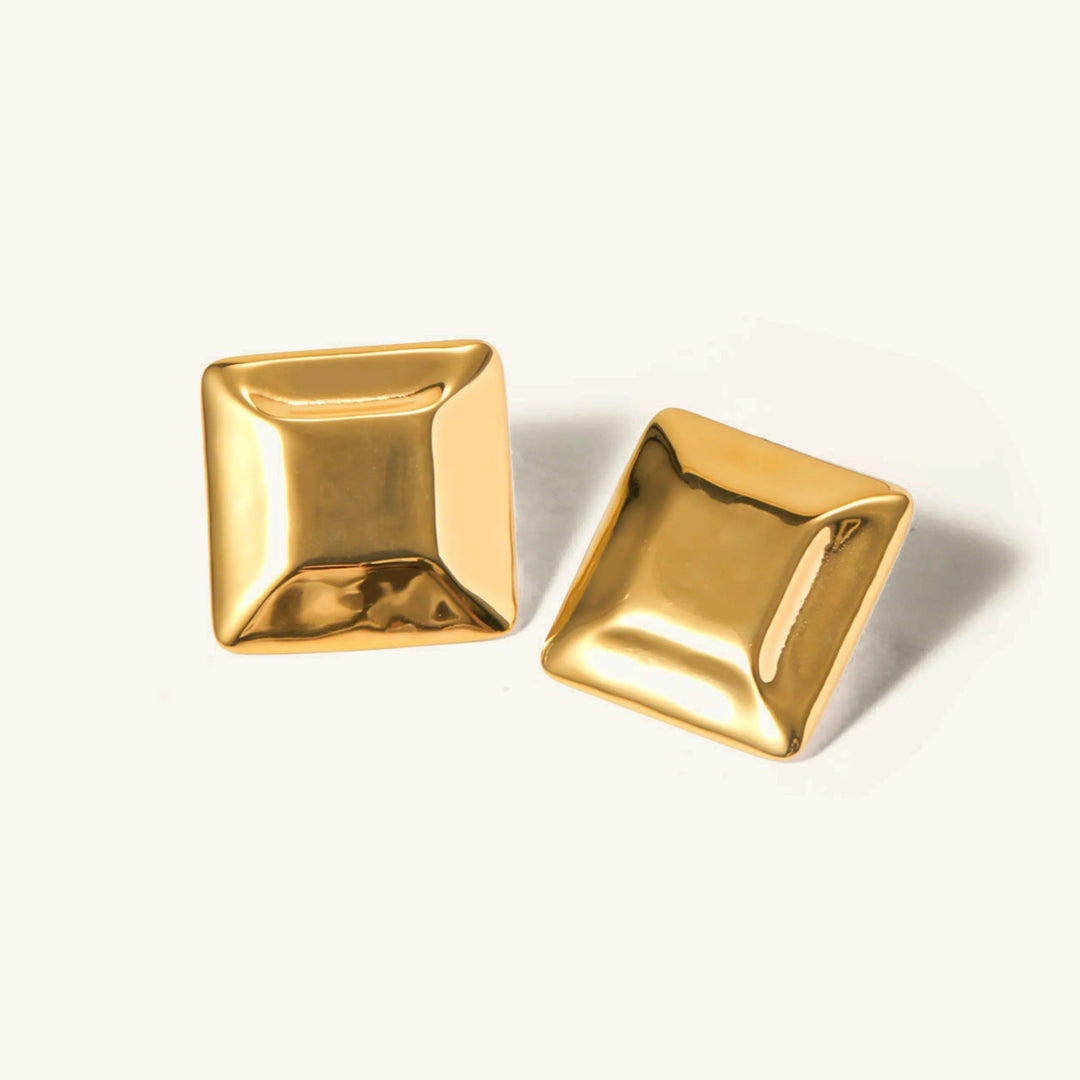 Gold-Plated Chunky Stud Earrings for Women